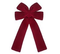 Moonlove Large Size Red Velvet Bow Christmas Tree Topper Wedding Birthday Party Decorative Accessory Vintage Bowknot Xmas Festive Indoor Outdoor Decor Staircase Door Wreath Ornament Bow
