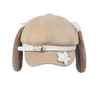 Moonlove Lovely Winter Newsboy Cap with Faux Fur Long Puppy Ears Plush Decorative Bones and Star Adjustable Belt Decoration Cute Animal Hat Hood for Halloween Party Cosplay Costume