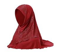 Moonlove One Piece Malaysian Turban Muslim Instant Hijab Ready to Wear Pullover Prayer Shawl Pull on Islam Scarf Head Wrap Women Headscarf Body Cover Worship Umrah Headpiece Clothing Chador