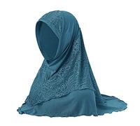 Moonlove One Piece Malaysian Turban Muslim Instant Hijab Ready to Wear Pullover Prayer Shawl Pull on Islam Scarf Head Wrap Women Headscarf Body Cover Worship Umrah Headpiece Clothing Chador