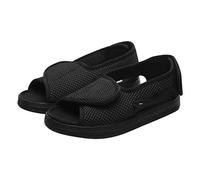 Moonlove Open Toe Diabetic Sandals Adjustable Closure Edema Shoes Wide Fit Large Size Arthritis Swollen Feet Footwear for Men Women