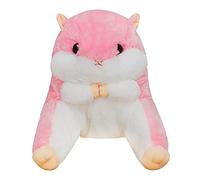 Moonlove Soft Fluffy Hamster Shaped Chair Back Cushion Office Home Cute Animal Couch Armchair Back Support Seat Pad Cushion Cozy Sofa Bed Throw Pillow Seat Cover Mat Home Decor