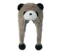 Moonlove Winter Cute Plush Panda Ear Flaps Hat for Unisex Teens Adults, Windproof Furry Earmuffs Warm Cap Animals Style Novelty Birthday Gift Cold Weather Hat for Women Men