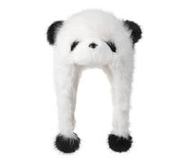 Moonlove Winter Cute Plush Panda Ear Flaps Hat for Unisex Teens Adults, Windproof Furry Earmuffs Warm Cap Animals Style Novelty Birthday Gift Cold Weather Hat for Women Men