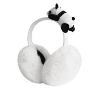 Moonlove Women Adjustable Earmuffs Winter Warm Plush Fluffy Lovely Cartoon Panda Ear Cover Soft Windproof Coldproof Thermal Foldable Ear Warmer Protection for Women Girls