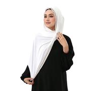 Moonlove Women Elegant Rhinestone Embellished Hijab Scarf Fashion Accessory Versatile Head Wrap Headscarf Shemagh Arab Keffiyeh Muslim Turban Desert Shawl for Formal & Daily Wear