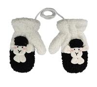 Moonlove Women Winter Cute Plush Sheep Mittens, Unisex Teens Cold Weather Outdoor Windproof Warm Gloves Furry Cartoon Lamb Fleece Lining Full Fingers Mittens with Anti-loss Rope