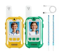 MoonLull Kids Video Walkie Talkies with Camera, No Wi-Fi/SIM Required Secure Encrypted Toy, 300m Long Range for Outdoor Camping & Family Play, Drop-Proof Birthday Gift for Boys Girls 3-8 (2-Pack)