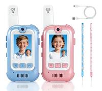 MoonLull Kids Video Walkie Talkies with Camera, No Wi-Fi/SIM Required Secure Encrypted Toy, 300m Long Range for Outdoor Camping & Family Play, Drop-Proof Birthday Gift for Boys Girls 3-8 (2-Pack)