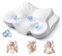 MoonLull Orthopedic Memory Foam Pillow for Neck & Shoulder Pain Relief - Firm Cervical Support for Side & Back Sleepers, Anti-Snore Ergonomic Design with Cooling Washable Cover(Silver)