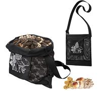 moonoom 2pcs Mushroom Hunting Bag,Mesh Pouch Harvesting Bag, Mushroom Foraging Bag, Outdoor Foraging Pouch for Mushroom,Fruit Picking (Black)