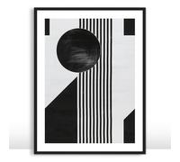 Moonow7 Bauhaus Black and White Wall Art Prints, Scandinavian Posters, Balanced Graphic Composition for Living Room, Bedroom, or Dining Room, Unframed Size 20x25 cm / 8x10”