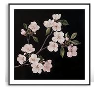 Moonow7 Cherry Blossom Wall Art Prints, Spring Floral Poster for Living Room, Bedroom, or Office Home Decor, Minimalist Botanical Artwork for Natur Interiors, Unframed Size 50x50 cm / 20x20”