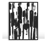 Moonow7 Echoed Solitude Abstract Art Print, Modern Black and White Poster for Minimalist Home Decor, Unframed Size A4 21x29.7 cm / 8x12″