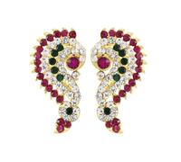 MOONPLUS Gold Plated All Gods and Goddess Karna Patkam Ear Set | Hair and Ears Jewellery | Durga Devi Decorative Statue | Kumari Puja | Deity Ornament | Lord Murugan Kartikeya Ear Decoration Set |