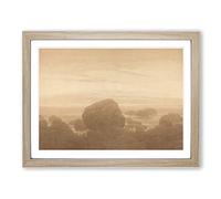 Moonrise On An Empty Shore By Caspar David Friedrich Classic Painting Framed Print | A2 Oak Framed Wall Art | Ready to Hang | Classic Historical Picture | Living Room Bedroom Lounge Office
