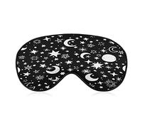 Moons and Stars Sleep Eye Mask Soft Eye Covers Blocking Lights Blindfold with Adjustable Strap for Travel Nap