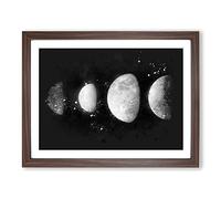 Moons Of Jupiter Paint Splash Modern Art Framed Print | A3 Walnut Framed Wall Art | Ready to Hang | Modern Nature Picture | Living Room Bedroom Lounge Office