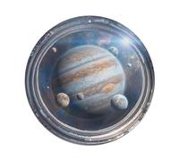 Moons Orbiting Gas Giant from Space Station Metal Tin Sign