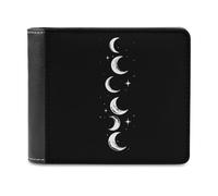 Moons Phases Casual Leather Wallet for Men Classic Lightweight Credit Card Coin Purse