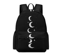 Moons Phases Casual Travel Backpack for Men Women 16.5 Inch Oxford Cloth Lightweight Basic Daypack