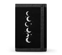 Moons Phases Printed Trifold Wallet for Men Funny Credit Card Holder Wallet with Id Window