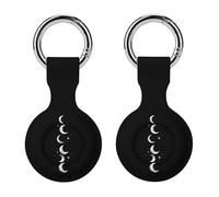 Moons Phases Trendy GPS Cases Holder with Key Chain Ring Portable Protective Covers Compatible with Airtag
