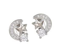 Moons Star Shaped Rhinestones Earphone Decorations Sweat Resistant Coppers Alloys Universals Freeclip1 / 2 Sports Enthusiasts FreeClip Earrings with Zirconia Flashes