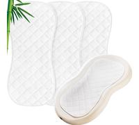 Moonsea Quilted Thicker Changing Pad Liner 3 Pack Waterproof, Fit for Changing Table Liners are Warm On a Baby's Back Non-Slip Design Reusable Pads Machine Washable, White