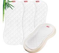 Moonsea Quilted Thicker Changing Pad Liner 3 Pack Waterproof, Fit for Changing Table Liners are Warm On a Baby's Back Non-Slip Design Reusable Pads Machine Washable, White