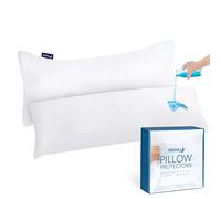 Moonsea Waterproof Body Pillow Protector 2 Pack, 21" x 55", Jersey Knit, White