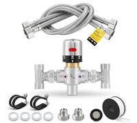 Moonshan Adjustable Temperature Bypass Sensor Valve Kit for Instant Hot Water Recirculating System Replacement for the Plastic Bridge Valve Compatible With 500800, 500805