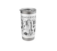 Moonshine Alcohol Still Vintage Sour Mash Moonshiner Patent Stainless Steel Insulated Tumbler