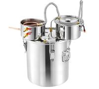 Moonshine Still Distiller 3Gal 12L Stainless Steel Distiller Kit 3 Pots Water Distiller with Thermometer Pump and Copper Coil for Home Brewing DIY Whisky Wine Brandy Sliver