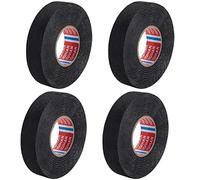 MoonSing Flame Retardant Tapes, 4 Rolls Heat-Resistant Cloth Harness Tape, Adhesive Fleece Fabric Tape, Wiring Harness Electrical Insulation Tape for Car, Cables, Reduce Noise, 19mm x15m