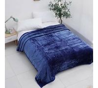 MOONSTAR London Luxury Faux Fur Fleece Bed Blanket Throws, Super Soft Comfy Sofa Throws, Double Bed Size 150x200CM, Stylish Fluffy Mink Throws for Bed, Sofa, Couch or Chair, Royal Blue, Machine Wash