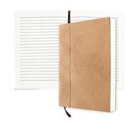 Moonster Lined Paper Refill Notebooks for Refillable Leather Journal - Eco Friendly Acid-Free & Tree-Free Recycled Cotton Sheets A5 Ruled Notepad 8.25 x 5.75 Inches w/ 160 Soft Pages & Bookmark