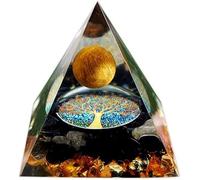 Moonstone Crystal Orgone Pyramid - Tiger Eye Ball Tree of Life - Ogan Crystal Energy Tower - Nature Reiki Healing Chakra Crushed Stone Jewelry - 5cm