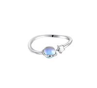 Moonstone Planet Star Ring 925 Sterling Silver for Women Celestial Saturn Adjustable Open Wrap Finger Rings Comfort Fit Cute Dainty Birthday Christmas Jewelry Gift for Daughter Sister