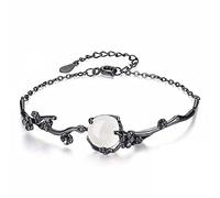 moonstone plum flower link chain armband women thornbush branch femme cuff wristband