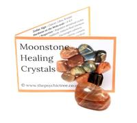 Moonstone Polished Tumblestone Healing Crystals Crystal With Guide & Bag