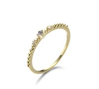 Moonstone Rings Boho, Womens Wedding Rings Five Claws Gear with White Round Shape Moonstone 18.1K Gold Size X 1/2