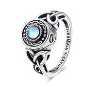 Moonstone Urn Ring for Ashes for Women Sterling Silver Celtic Cremation Jewelry Ashes Keepsake Gift for Mother Sister Friend…