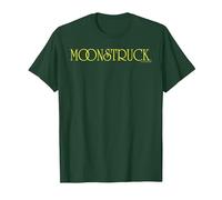 Moonstruck Yellow Text Chest Logo T-Shirt, Men, Dark Green, X-Large