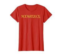 Moonstruck Yellow Text Chest Logo T-Shirt, Women, Red, 3X-Large