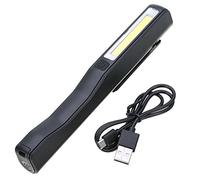 moonsun Rechargeable LED COB Portable Camping Work Inspection Light Lamp Hand Torch Magnetic for Household Workshop Automobile Camping Black