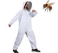 Moontay Cotton Full Body Beekeeping Clothing Veil Hood Hat Clothes Jaket Protective Beekeeping Suit Beekeepers Bee Suit Equipment (XL)