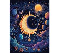 MOONTEE Moon Paint by Numbers for Adults-Stars Paint by Number On Canvas Without Frame,DIY Starry Sky Oil Painting for Gift Home Wall Decor 40 * 50cm