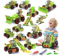 MOONTOY 14-in-1 Building STEM Toy Set for Boy Birthday Gifts, STEM Toy Educational Engineering Kit, Construction Toy Blocks Activities for Children Age 3+