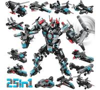 MOONTOY 25 in 1 Transforming Robot Building Kit STEM Building Toys for 6 7 8 9 10 11 12 13 14 Year Old Boy Valentines Birthday Gift, 629Pcs Blocks Kids Toy Building Sets for Boys 7-9 6-8 8-12 5-7 8-14